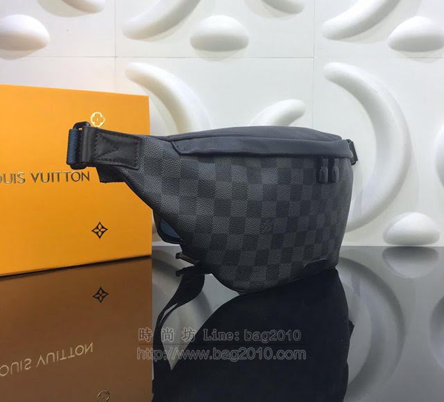 LV腰包 M44336黑格 路易威登Discovery腰包 LV男包 LV男胸包 LV男挎包  ydh3059
